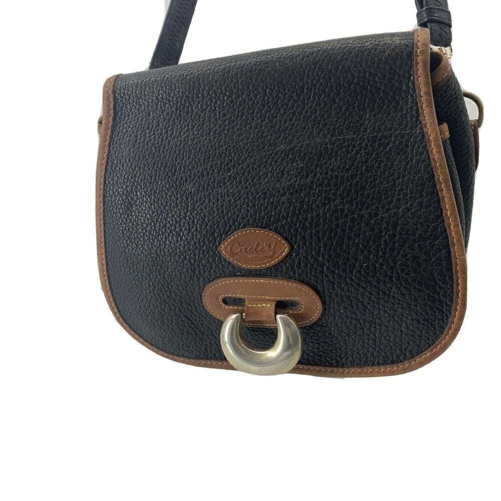 Vintage Circle Y Leather Western Crossbody Bag